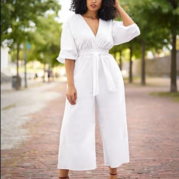 GABRIELLE UNION FTF WIDE LEG JUMPSUIT, - Picture 1 of 6